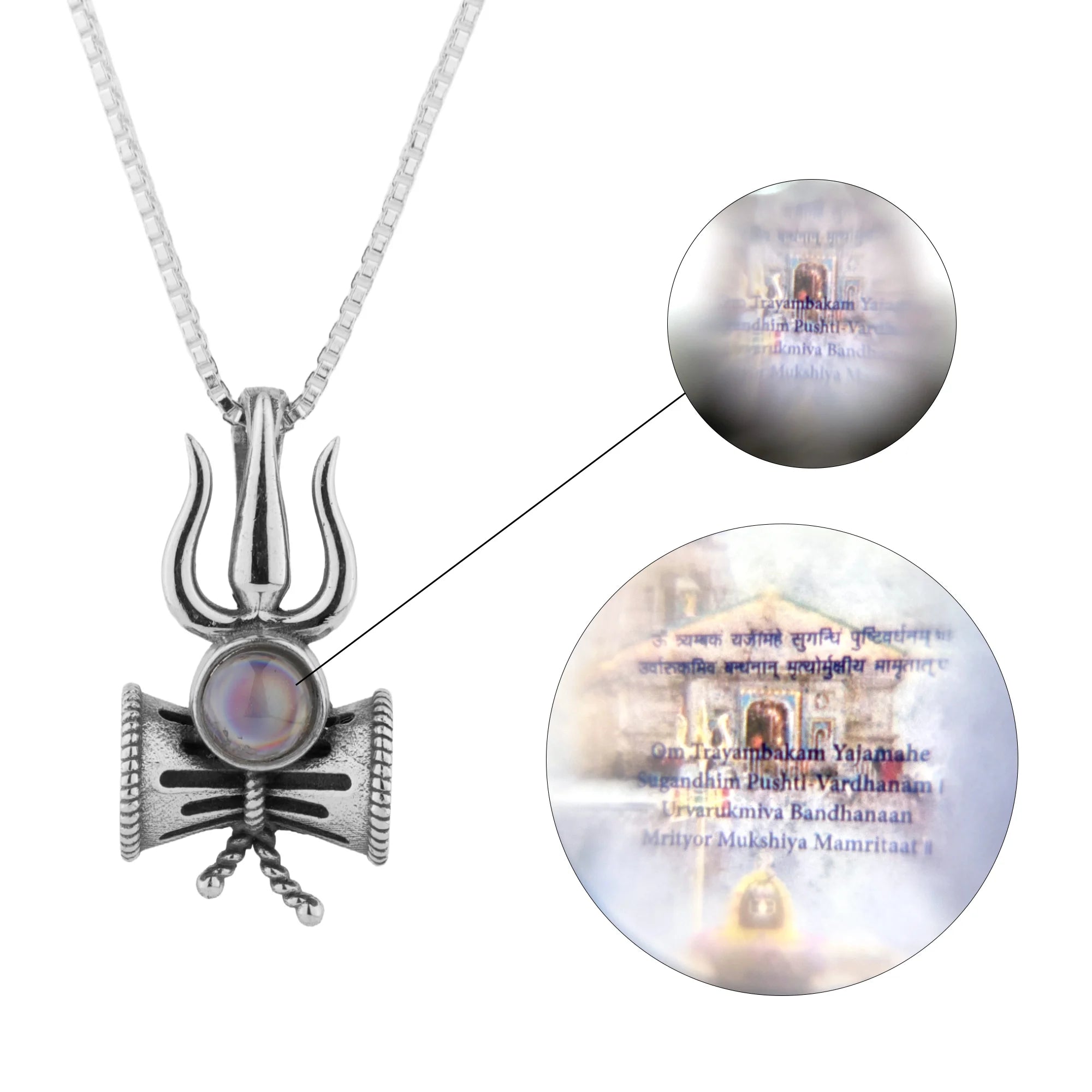 LORD SHIVA LENS pendant with Mahamrityunjaya Mantra inside