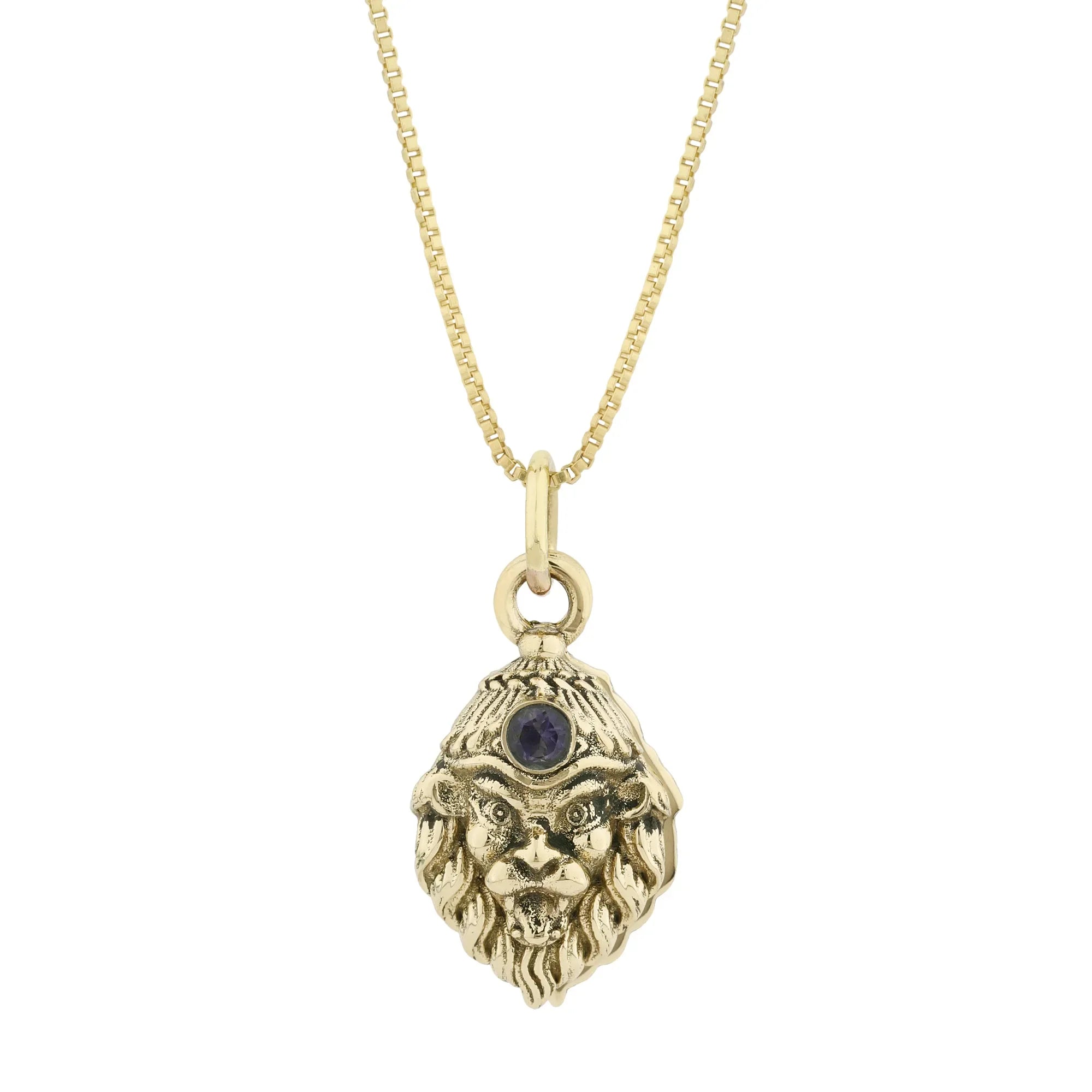 Brass Lord Narasimha with Iolite