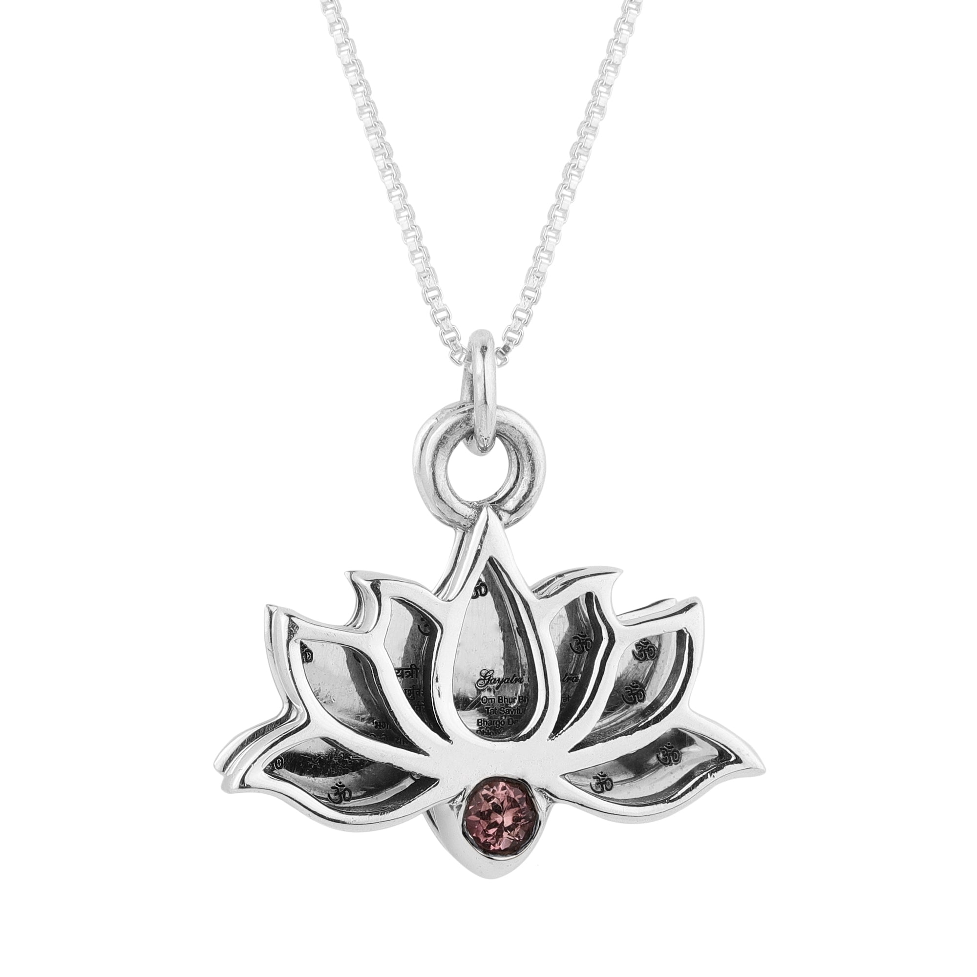 Gayatri Mantra Engraved Lotus pendant